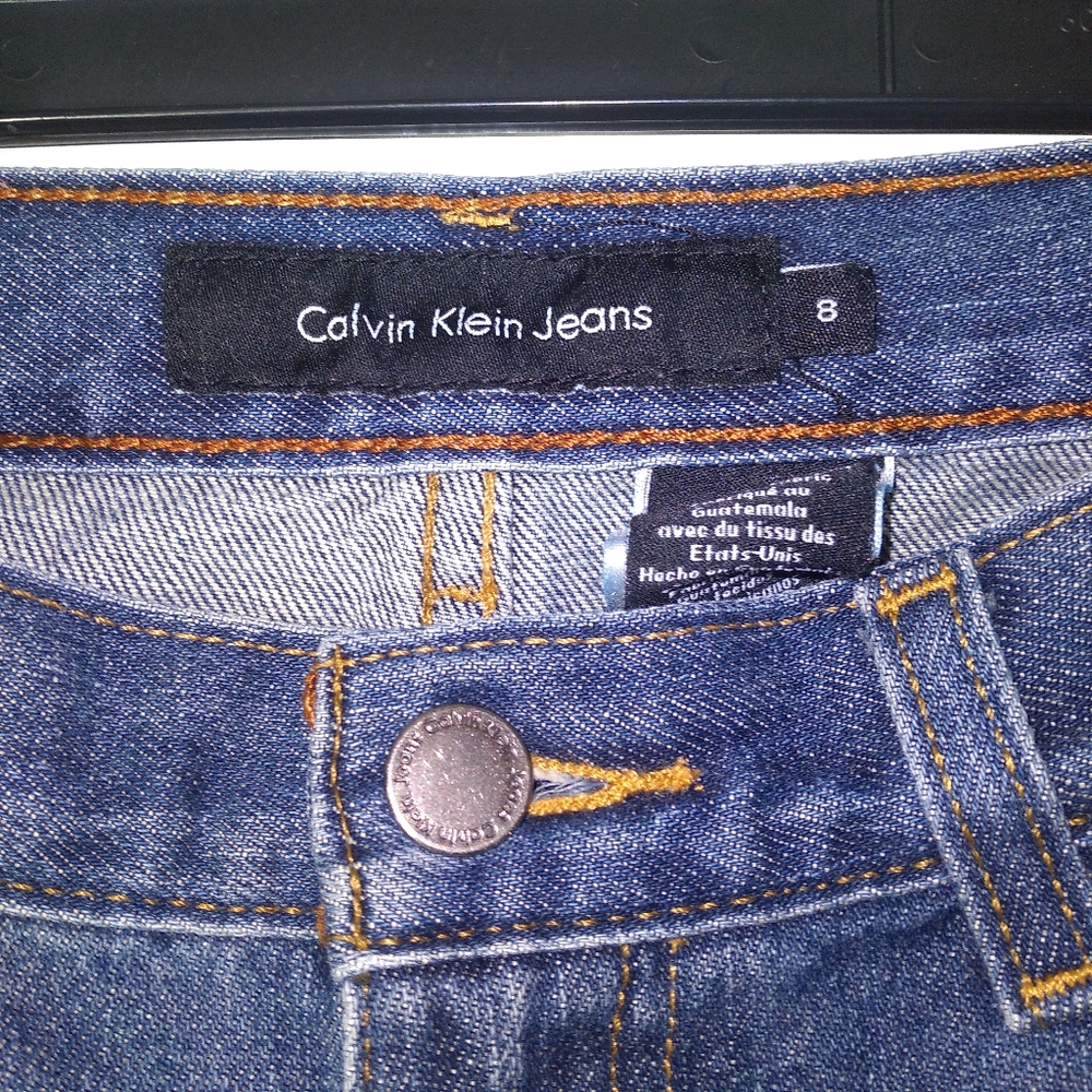 Calvin Klein Women's Medium Wash Denim Flare Jeans Size- 8 - Picture 3 of 10